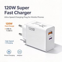 Pengisi Daya Cepat Universal QC 3.0 67W Tipe C untuk Ponsel Samsung, Pengisi Daya USB Dual Port 120W, Colokan EU/UK/USA