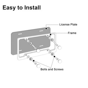Tấm Giấy Phép Khung Tùy Chỉnh Thiết Kế Dập Nổi Xe Số Tấm Nhôm Màu Đen Giấy Phép Tấm Chủ Với Vít Mũ Phụ Kiện Xe Hơi - Product Image 3