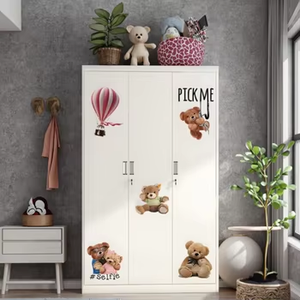 Garde-Robe en Acier Imprimé de Haute Qualité pour Enfants au Design Moderne, Personnalisable pour le Rangement des Vêtements dans la Chambre d'Enfant, Sensation Chaleureuse - Product Image 6