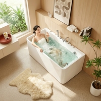 Bain à remous rond moderne pour villa, sur mesure, pour 2 personnes, en ABS écologique, gris, avec jets de massage, garantie 3 ans