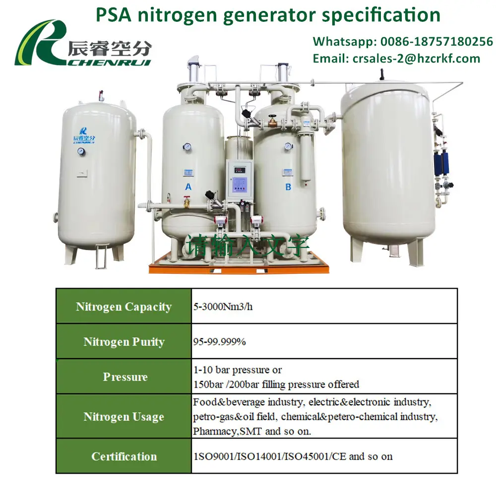 Producción de alta calidad de gas nitrógeno planta de nitrógeno PSA de alta calidad para generador de gas nitrógeno industrial de gran oferta