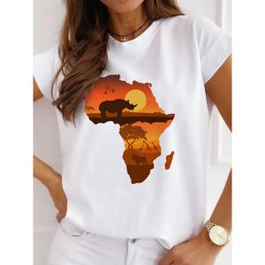 Stampa Dtg personalizzata cultura <span class=keywords><strong>nera</strong></span> Afro ragazza eco-friendly t-shirt t-shirt da <span class=keywords><strong>donna</strong></span> taglie forti con stampa alfabeto manica corta - Product Image 3