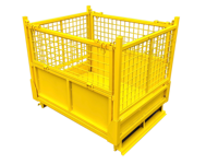 Cage en treillis métallique revêtue galvanisée Conteneur empilable Caisson en acier pour stockage logistique en entrepôt et protection