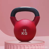 Kettlebell en fonte noire durable avec poignée large et base anti-marquage – Équipement de cardio-training et de mise en forme pour femmes, idéal pour la maison