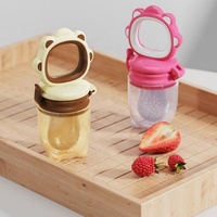 Vente en gros de sucettes en silicone pour bébé, tétine à fruits en forme de lion, sucette à fruits pour nourrissons, distributeur de fruits en silicone pour bébé