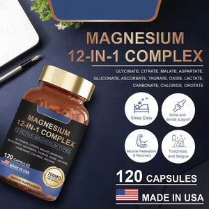 Capsules de Magnésium Complexe 12-en-1 : Glycolate, Citrate, Malate, Aspartate, Gluconate, Ascorbate, Taurate, Oxyde – Complément Alimentaire - Product Image 2