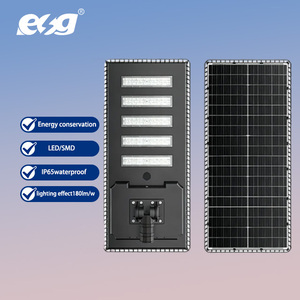 ไฟถนนโซลาร์เซลล์แบบรวม ESG120W/150W ให้แสงสว่างสูง สำหรับภายนอกอาคาร กันน้ำ IP65 แบตเตอรี่ลิเธียม พร้อมเซ็นเซอร์ ตัวโครงอะลูมิเนียม - Product Image 2