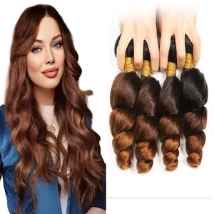 Popular style loose wave ombre color T1B 30 27 wholesale virgin mink brazilian human hair extension bundles hair vendors