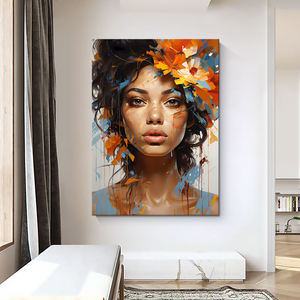 Dipinto su Tela di Ritratto Astratto Femminile, Stile Colorato, Pittura a Olio <span class=keywords><strong>per</strong></span> Decorazione Soggiorno - Product Image 5