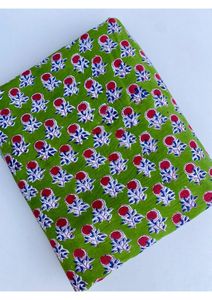 Tela de algodón suave con estampado floral indio hecho a mano, ideal para prendas de verano, tela para confección de vestidos, tela por metros, OEM, ODM - Product Image 4