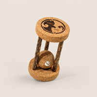 Juguete para Gatos de Corcho con Forma de Reloj de Arena, Bola de Madera Natural para Gatos de Interior, Juego Interactivo