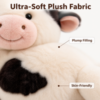 Peluche Vache Mignonne Personnalisée OEM, Jouet en Coton PP Doux, Poupée Animal en Peluche, Taureau de Ferme de Dessin Animé, Cadeau pour Enfants Garçons Filles, Vente en Gros, Faible MOQ