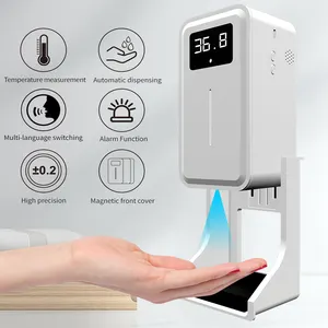 升级测量温度12种语言USB可充电无触摸自动洗手液皂液分配器-