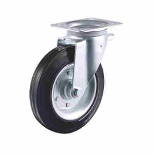 Industrielle Hochleistungs-Mülleimer rad 6 "& 8" Vollgummi-Richtungs rollen 300kg Tragfähigkeit - Product Image 1