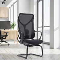 Chaise de bureau de direction ergonomique moderne à entièrement revêtement en maille, design luxueux, avec support lombaire réglable et vérin à gaz certifié, structure fixe