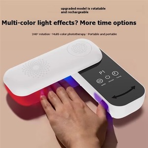 240. Rotatable Panel 4 Timing Rechargeable UV Light for Nail Curing Quick-Dry UV Nail <b>Lamp</b> Red Blue Purple Multi-Light Source - Product Image 6