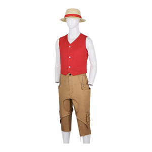 Ensemble de costume de cosplay Luffy One Piece Live Action Star's Edge avec chapeau de paille et gilet - Product Image 2