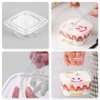 Boîte Cadeau en PVC Transparent en Gros, Panier à Fleurs Portable, Boîte à Gâteau Mousse à Emporter, Boîte d'Emballage pour Bonbons avec Poignée