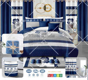 Conjunto de cama espalhada conjunto de cama com cortinas 24 peças com conjunto de banheiro - Product Image 4
