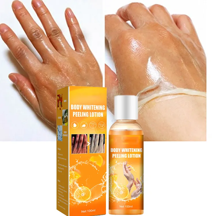 Private Label Exfoliating Body Whitening Black Skin Strong Bleaching Peeling Lotion Orange Peeling Lotion