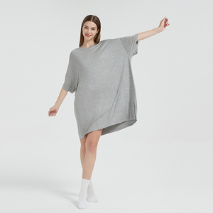 T-shirt per dormire personalizzata con Logo personalizzato per il raffreddamento estivo <span class=keywords><strong>in</strong></span> <span class=keywords><strong>pile</strong></span> di bambù camicia da notte <span class=keywords><strong>pigiama</strong></span> da <span class=keywords><strong>donna</strong></span> - Product Image 1