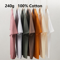 T-shirt Homme Blanc Uni 100% Coton Col Rond Épais 240g Coupe Oversize Qualité Supérieure