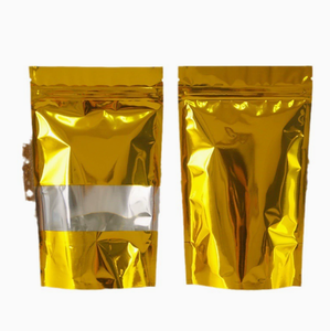 Stocks Gold Stand up Pouch for Food for Potato Chips <b>Pet</b> Food Sugar Stand Pouch with Window - Product Image 5