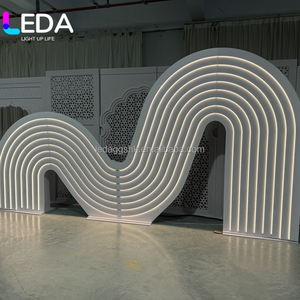 LEDA Party Decoration Supplies Plain White Wedding <b>Backdrop</b> Led Lighted Stage <b>Backdrop</b> Wall With <b>Stand</b> - Product Image 6