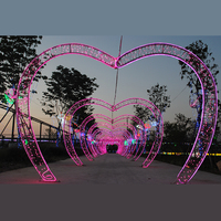 Lumières de motif en forme de cœur en 3D personnalisables à LED, classées IP65, décorations de mariage et de Noël en PVC pour l'extérieur