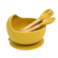 Ensemble d'alimentation pour bébé 2024 sans BPA, antidérapant, en silicone, avec cuillère et bol à ventouse en forme d'oreille/poisson