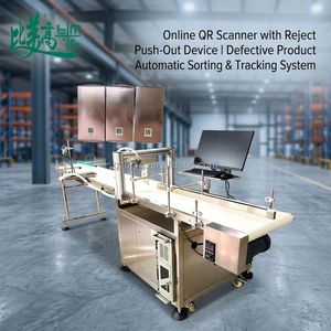Machine intégrée de tri et de rejet automatique par reconnaissance de codes QR par vision IA, rejetant les produits défectueux par correspondance de données - Product Image 2