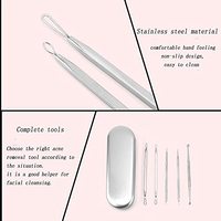 Kit d'extraction de points noirs pour le nez, 5 pièces, en acier inoxydable, aiguilles de beauté, traitement de l'acné, technologie d'aspiration des points noirs