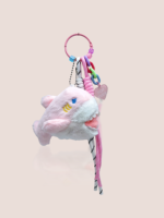Porte-clés en peluche mignon en forme de requin, design anime, jouet en peluche à grande bouche, breloque cœur, pendentif de sac, doux, durable, portable