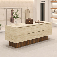 Vitrine de présentation pour magasin de vêtements féminins, chaussures et sacs, comptoir cascade en pierre, présentoir central pour bijoux et vêtements