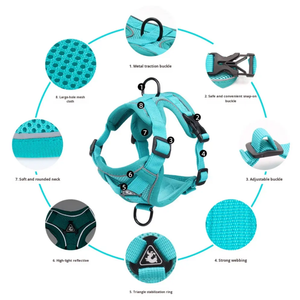 Arnés para Mascotas Cómodo, Transpirable y Antideslizante, Estilo Chaleco de Poliéster, Cierre de Hebilla, Decoración con CINTAS, para Perros Pequeños, Medianos y Grandes - Product Image 3