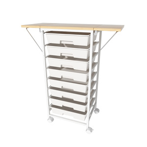 Chariot de rangement pliable de cuisine, étagère de sol multi-niveaux pour micro-ondes, <span class=keywords><strong>machine</strong></span> à café, ustensiles de cuisine, support extensible - Product Image 1