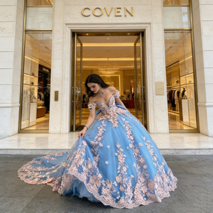 Nuevo Producto 2026 Vestido de Quinceañera Personalizado Azul con Hombros Descubiertos, Elegante Vestido de Noche para Banquete, Actuación Individual y Eventos Sociales - Product Image 3