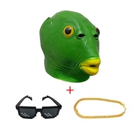 Masque intégral en latex Berryhead vert sable pour Halloween et Carnaval, idéal pour le cosplay, au design étrange et original