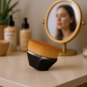 Pinceau plat pour fond de teint liquide, poils synthétiques avec virole en aluminium épaissie, modèle COS04 par EGTMA, outil de beauté unique - Product Image 2