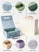 Boîte cadeau d'affaires haut de gamme en carton renforcé biodégradable écologique à fermeture magnétique portable Impression quadricolore personnalisée