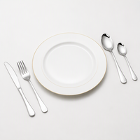Ensemble de couverts en acier inoxydable 410 poli miroir, vente en gros directe usine, fourchette, couteau, cuillère, logo personnalisé, échantillon gratuit