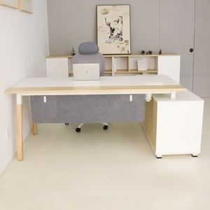Meubles de bureau de haute qualité sur mesure, bureau en bois moderne en forme de L, bureau de direction en bois - Product Image 5