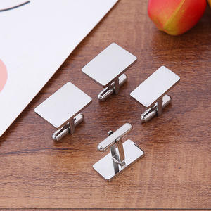 Boutons de manchette rectangulaires en alliage de haute qualité OEM de 20 mm avec logo personnalisé pour hommes, boutons de manchette plaqués - Product Image 3