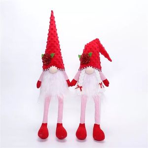 <b>Sweet</b> Couple Gnome Plush Doll 2pcs Holding Cupid Arrow <b>Heart</b> for Valentine Day Present - Product Image 2