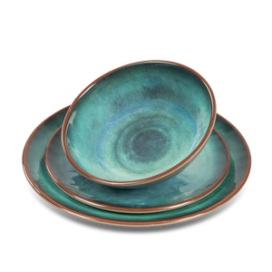 طبق عشاء من الميلامين صديق للبيئة بألوان لامعة غير قابل للكسر للمطاعم والحفلات، صحن مسطح متين - Product Image 2