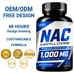 แคปซูล OEM <span class=keywords><strong>NAC</strong></span> อาหารเสริมนีอะซีทิล ซิสเทอีน ผู้ผลิตตามสัญญา ผู้จัดจำหน่ายฉลากส่วนตัว - Product Image 1