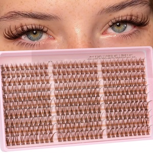 WholesaleCluster <b>Lashes</b> Waterproof Individual Glued Eyelash Vegan Self Adhesive Press on <b>Clusters</b> Eyelashes - Product Image 1