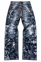 Jeans personnalisés DiZNEW pour hommes, denim vintage effet craquelé, coupe droite, pour marques de créateurs, boutiques, OEM