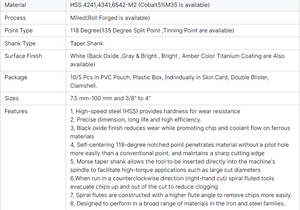 ดอกสว่านเจาะเหล็ก2025หัวเจาะเหล็กความเร็วสูงสีดำออกไซด์ - Product Image 6