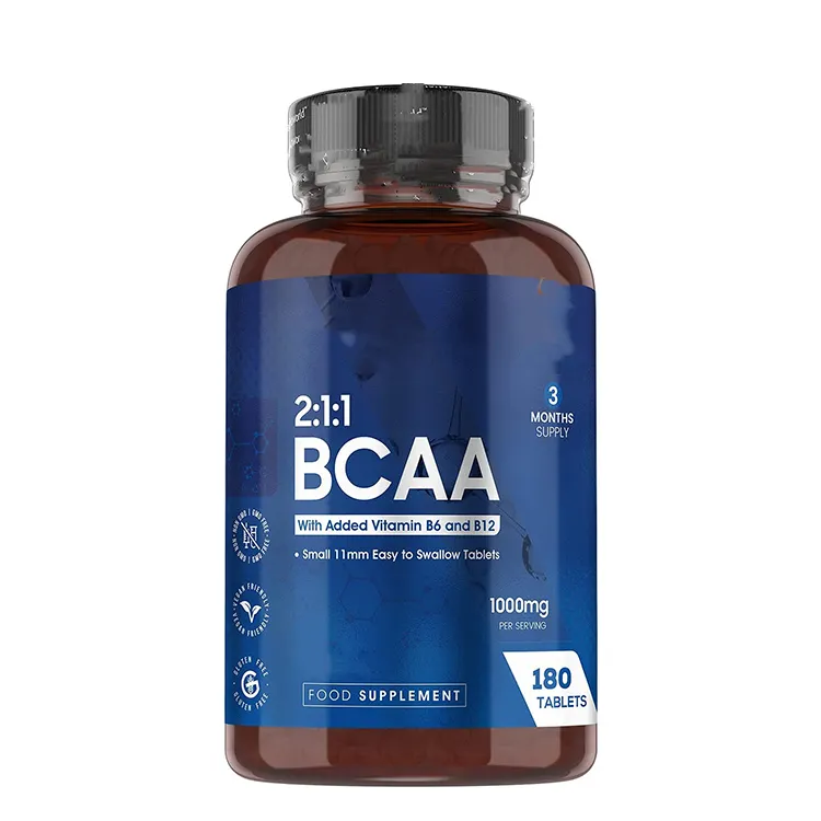 BCAAタブレット120タブレット2:1:1運動前の男性と女性のためのBCAAサプリメントボディービルのための純粋なプレーンサプリメント